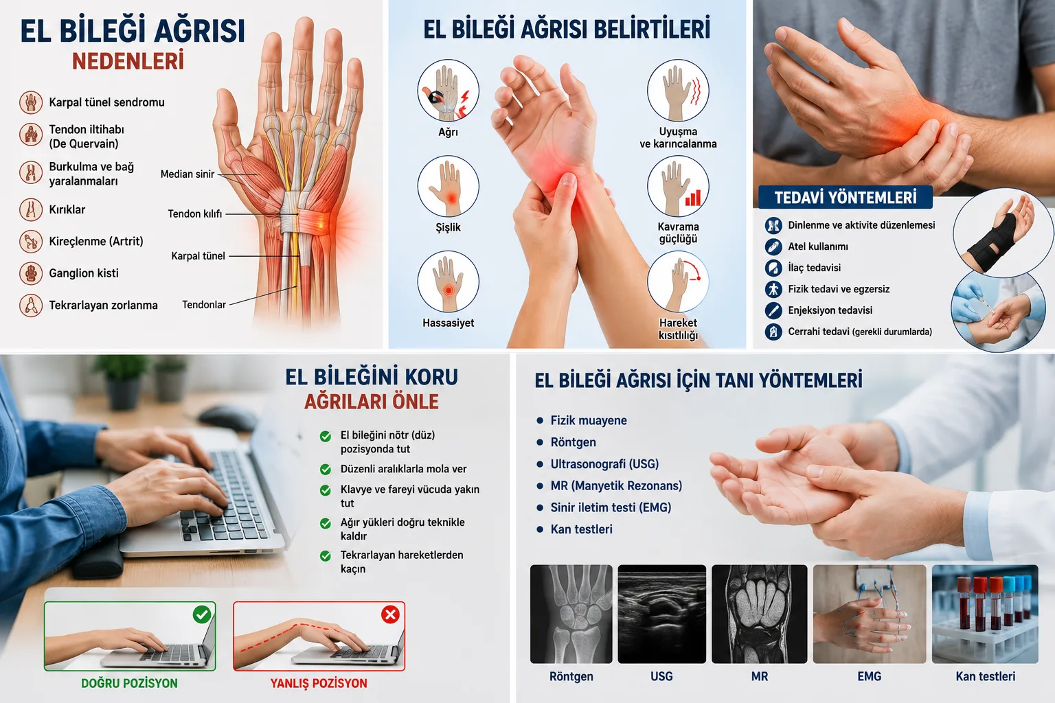 El bileği ağrısı nedenleri ve tedavisi
