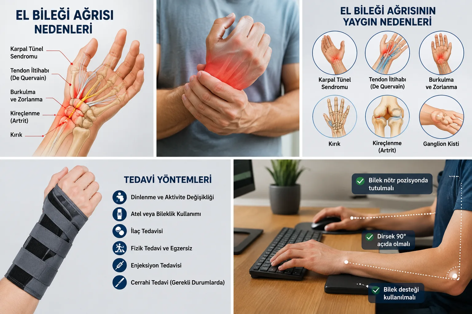 El bileği ağrısı nedenleri ve tedavisi