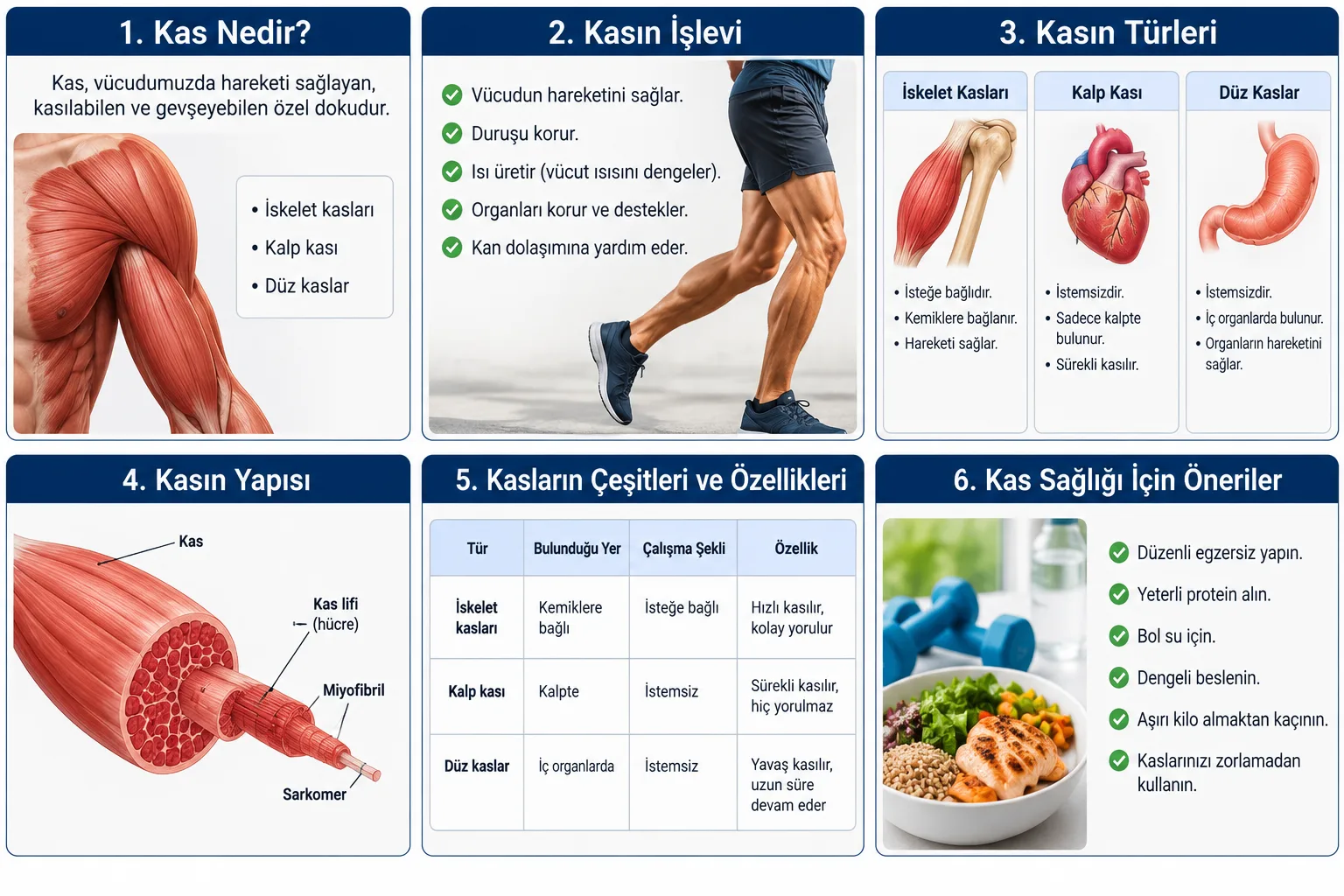Kas Nedir İşlevleri, Yapısı ve Kas Türleri